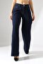 Women's Dark Blue Palazzo Jeans - 3