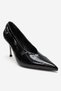 Polly Black Patent Leather Printed Women's Heeled Shoes - 3