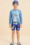 Boys Swimwear Set-Long Sleeve Swimsuit and Swim Cap 3-12 Years 12632N