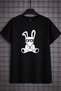 Men's Oversize T-Shirt Rabbit with a Necklace Printed 100% Cotton T-Shirt Comfortable Fit