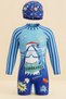 Boys Swimwear Set-Long Sleeve Swimsuit and Swim Cap 3-12 Years 12632N - 2
