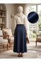 Women's Black Honeycomb Textured Lycra High Waist Flared Maxi Skirt - No Knee Line, No Visible Inside, Stretchy Fabric - 5