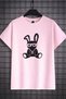 Men's Oversize T-Shirt Rabbit with a Necklace Printed 100% Cotton T-Shirt Comfortable Fit