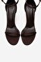 Yelena Brown Satin Thin Strap Women's Heeled Shoes - 2