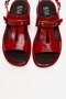 Auren Red Patent Leather Genuine Leather Buckle Women's Sandals - 2