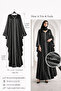 Minimalist Black Abaya with White Trim – Modern Modest Wear - 6