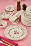 14 Piece Cherry Patterned Breakfast Presentation Set and Serving Plates Pink Striped Cherry Pattern Breakfast Set - 3