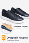 Men's Black Leather White Thick Sole Guaranteed Lace-Up Casual Sneaker Sports Shoes - 5