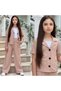 Stylish Version of the Sporty Style for Young Girls and Children, Set of Palazzo Pants + Blazer Jacket with Buttons - 4