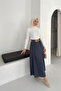 Modest Belted Pleated Maxi Woven Skirt - 6