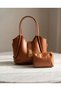 Women's Shoulder Bag with Wallet and Buckle Detail - 2