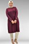 68029 Plus Size Combed Cotton Tunic with Eyelet Detail on the Sides - Burgundy - 2