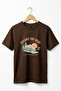 Unisex Outdoor Caravan Patterned Retro Summer Escape the Heat Printed Cotton Basic T-Shirt