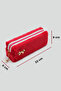 Plush Fabric Bowknot Detailed Pencil Case and Makeup Bag with Pearls - Aesthetic Soft Organizer - 8