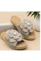 Floral Straw Women's Slippers Outdoor - Indoor Slippers - 3