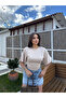 Beige Short Spanish Sleeve Basic T-Shirt - 5