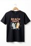 Unisex Holiday Beach Themed Beach Days Printed Beach Slippers Short Sleeve Summer 100% Cotton Basic T-Shirt