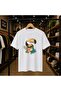 Tukan Chest Printed 100% Cotton Oversize Loose Regular Fit Crew Neck T-Shirt