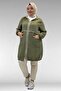 43032 Large Size Linen Cap with Piping Detail - Khaki