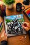 Iconic Motorcycle & Helmet Coloring Book 35 Pages Iconic Motorcycles and Helmets Coloring Book - 2