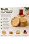 Bamboo Tea Coaster Set of 6 Round Natural Bamboo Coasters Presentation Set - 2