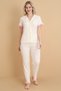 Mirano 9500 Solid Color Pegasus Fabric Buttoned Short Sleeve Women's Pajama Set - 2