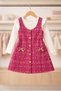 Girl's Tweed Gilet Dress with Blouse Two-Piece Set - 3