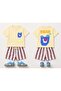 Splash Summer Set New Season Unisex Soft Yellow Top and Bottom Set - 2