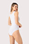 White Women's Snap-On Tank Top / Bodysuit with Thick Straps Cotton Lycra - 5