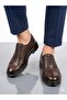 Men's genuine leather coffee brown lightweight casual classic shoes - 2
