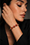 Three Rows of Red Agate Stones Copper Bracelet for Women, Authentic Natural Stone, Handmade, Stylish Design - 2