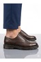 Men's genuine leather coffee brown lightweight casual classic shoes - 3
