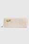 Plush Fabric Bowknot Detailed Pencil Case and Makeup Bag with Pearls - Aesthetic Soft Organizer - 2
