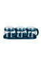 Emilahome Lily Glass Spice Jar Set of 3 Navy Blue - 2