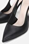 Women's black pointed-toe slingback heels - 4