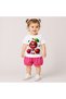 Girl's Fuchsia Watermelon and Pink Cherry Printed T-Shirt Shorts Set 9 Months-2 Years Summer