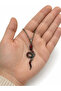 Gothic Snake Figured Red Detailed Metal Necklace Unisex 60 cm Chain - 2