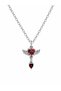 Red Heart Winged Gothic Necklace Silver Color Chain Unisex - 3