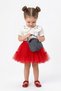 Baby Girl Birthday Party Wedding Dress Double Suit Short Sleeve Bag Collar Cherry Tulle Lining - 5