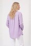 Women's Cotton Blend Terry Cotton Boyfriend Long Sleeve Basic Shirt Lilac - 4