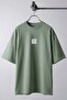 Men's Free Life Light Green Crew Neck Oversize Casual T-Shirt - 3