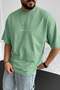 Men's Dreamer Light Green Printed Oversize Casual Boyfriend T-Shirt