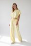 Women's Yellow Wide Leg Comfortable Cut Modal Fabric Top and Bottom Set