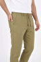 Men's Linen Pocket Trousers with Elastic Waist, Lace-Up Front, Zipper - Mint Green - 4