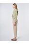 Belt Detailed Viscose Trousers Cream - 3