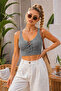 Cross-Tie Detailed Crop Bustier Summer Tank Top