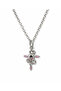 Gothic Snake Figured Metal Necklace with Pink Detail Unisex - 3