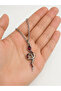 Red Detailed Snake Figured Gothic Necklace Unisex Metal Chain - 2