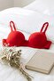 Unpadded Ribbon Detail Bra Red - 3