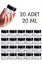 20 Pcs Black Glossy Lid Transparent Lip Care Cream Cosmetic Hand Care Travel Glass Jar 20ml
